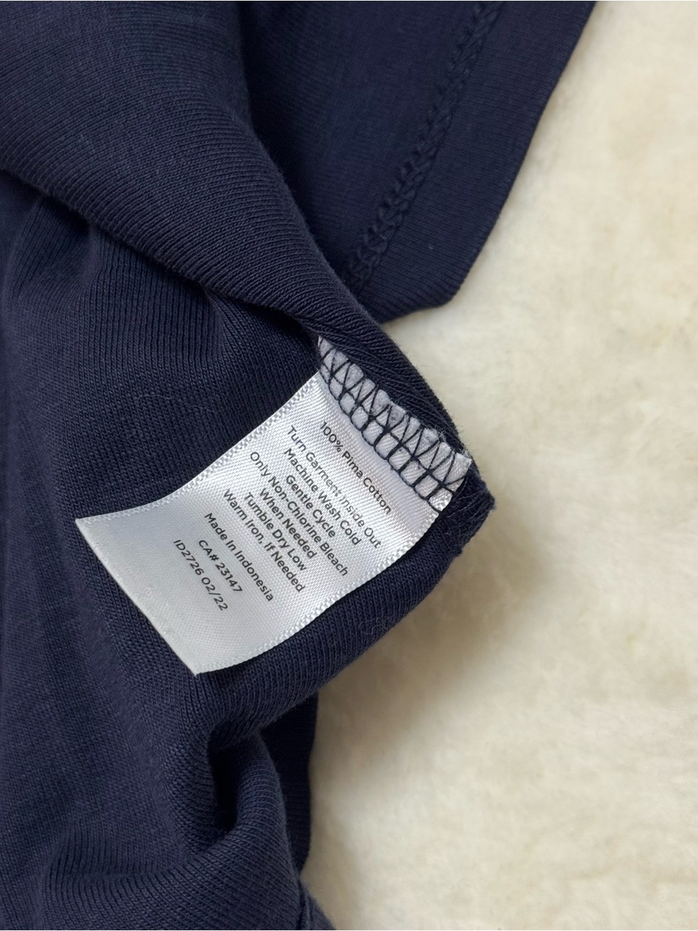 Talbots Navy Short Sleeve V-Notch Crew Tee - Picture 4 of 6